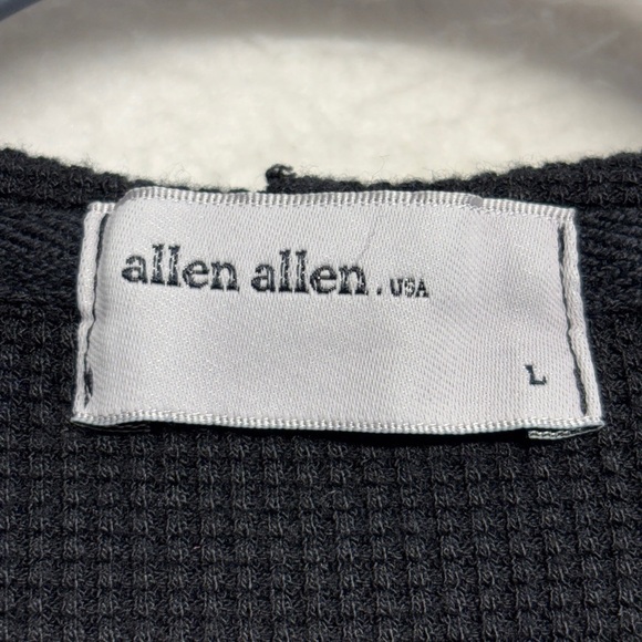 allen allend waterfall cardigan hooded L black waffle sweater - Picture 3 of 6